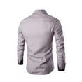 thumbnail image 3 of Frontwalk Men Lightweight Solid Button Down Shirt T Casual Cardigan Lapel Long Sleeve Office Tees Gray 2XL, 3 of 3