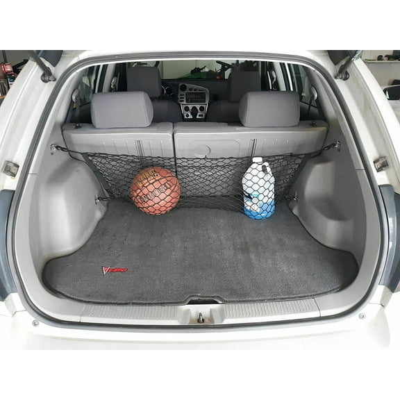 EACCESSORIES EA Trunk Organizer Cargo Net for Pontiac Vibe 2003-2010 – Envelope Style Cargo Net – Premium Mesh Elastic Car Trunk Organizer Vehicle Carrier Storage – Compatible Pontiac Vibe 2003-2010