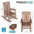 thumbnail image 3 of Set of 2 Oversized HDPE Outdoor Rocking Chairs, All-Weather Porch Rockers, Teak, 3 of 8