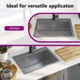 thumbnail image 2 of vidaXL 23.2-inch Kitchen Sink with Strainer, Top-Mount Sink Single Bowl, Silver Stainless Steel, 2 of 11