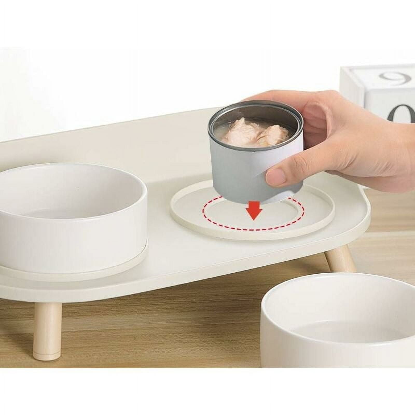 Healthy and Safe Materials for Your Pets, New Bone China & Silicone Elevated Ceramic Dog Bowl Set Ensures Hygienic Feeding (Multiple Colors Available)