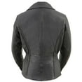thumbnail image 2 of Milwaukee Leather LKL2711 Women's Braided Black Leather Motorcycle Rider Jacket w/ Studded Back 3X-Large, 2 of 7