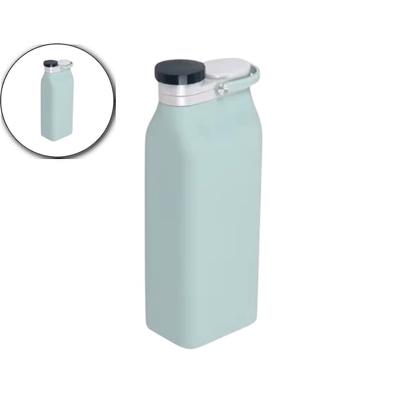 Dvruxg Collapsible Water Bottle, Reusable Foldable Silicone Water Bottle, Portable Leakproof Sport Cup for Running Traveling Hiking Camping