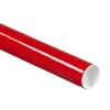 50-Pack: 2x12" Red Mailing Tubes with Caps, Strong 3-ply Spiral Wound, Durable Construction