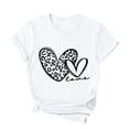 thumbnail image 4 of Jewelreauty Women Valentine's Day Shirts Short Sleeve Letter Heart Graphic T-Shirts Casual Pullover Tunic Tops (L, E White), 4 of 5