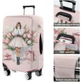 thumbnail image 6 of Travel Luggage Cover Suitcase Protector Fits 18-32 Inch Luggage Wheel Covers Patterned Travel Related Items Flower Luggage Protector Elastic Luggage Anti-scratch Suitcase Cover S, 6 of 6