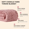 Chunky Knit Blanket Throw Soft Chenille Yarn Throw 50x60，Handmade Thick