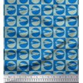 thumbnail image 1 of Soimoi Moss Georgette Fabric Circle & Airplane Transport Print Fabric by Yard 42 Inch Wide, 1 of 3