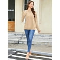 thumbnail image 4 of Fancyglim Women Tunic Sweatshirts Crew Neck Tops Pullover Long Sleeve Oversized Fleece Shirts with Pockets Thumb Holes Khaki XL, 4 of 8