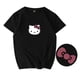 thumbnail image 2 of Hello Kitty verano niñas 100% algodón dibujos animados espalda estampado de lazo blanco manga corta Camiseta mujeres suelta estudiante top, 2 of 5