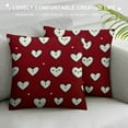 thumbnail image 3 of JEUXUS Valentines Day Pillow Covers Love Hearts Decorative Throw Pillows Decoration Holiday Cushion Case for Couch Sofa, 3 of 5