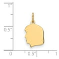 thumbnail image 2 of 14k Plain Small .035 Gauge Facing Left Engravable Head Charm in 14k Yellow Gold, 2 of 2