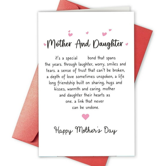 Heartfelt Mother and Daughter Greeting Card - Perfect for Mother's Day, Birthdays, or Just Because