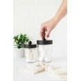 thumbnail image 3 of Apothecary Lid Storage Set with Ball Mason Jars - Farmhouse Home Decor for Vanity Organization - Luxury Bathroom, Kitchen and Office Accessories - Black - Two Pack, 3 of 6