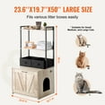 thumbnail image 6 of KFFKFF Litter Box Cabinet, Concealed Cat Toilet with Dual Shelves & Baskets, Wood Pet Bathroom for Indoors, Fits Standard Litter Trays, 23.6"L x 19.7"W x 50"H, Natural Finish, 6 of 9