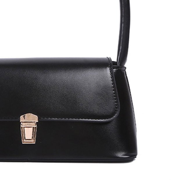 Bolso de hombro Mujer Casual Retro Tote PU Cuero Sólido Axilas Negro Wdftyju Para Estrenar