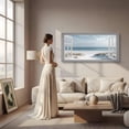 thumbnail image 5 of Ocean Beach Window Canvas Wall Art - Summer Coastal Seascape Picture Landscape Canvas Prints, Horizontal Tropical Sea Paintings Artwork for Home Decor, 5 of 7