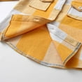 thumbnail image 5 of ZCFZJW Baby Boys Flannel Shirt Toddler Long Sleeve Button Down Buffalo Plaid Shirt Little Boys Kids Fall Winter Casual Shacket Jackets with Pockets B-Yellow#01 5-6 Years, 5 of 8