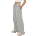 thumbnail image 4 of hotojiny Baggy Sweatpants Women Classic Fit Loose Wide Leg Sweat Pants Casual Workout Lounge Fall Trousers for Athletic, 4 of 7