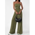 thumbnail image 7 of PRETTYGARDEN Womens Trendy Strapless Rompers Ruched Tube Top Wide Leg One Piece Jumpsuits Beach Vacation Summer Outfits, 7 of 7