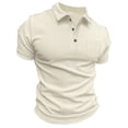 thumbnail image 2 of GZWYHT Mens Polo Shirts,Mens Shirts Mens Waffles Knit Shirts Short Sleeve Slim Fit Golf Casual Tee Shirts Big And Tall Shirts,Workout Shirts Khaki XXL, 2 of 8