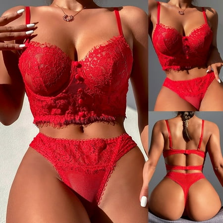 

Kayannuo Sexy Lingerie For Women Clearance Women Lingerie Corset Lace Free Wire Racy Muslin Sleepwear Underwear Tops+Briefs