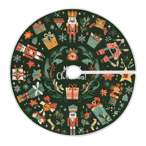 Ryvnso Christmas Tree Skirt Christmas Nutcrackers Xmas Tree Skirts Ornament Home Decorations 35.4"