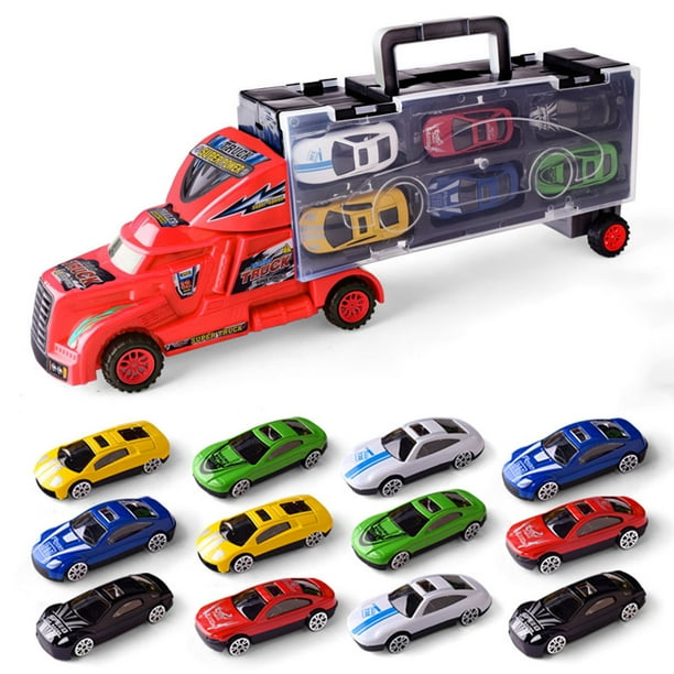 12 in 1 Transport Car, Diecast Construction Truck Vehicle Car Toy Set