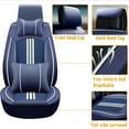 thumbnail image 6 of Leadwolf Front Car Seat Covers Leather for Chevrolet for Bolt 2017-Present 2 Seats Breathable, Waterproof with Anti-Slip Backrest Seat Protectors Blue, 6 of 8