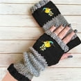 thumbnail image 2 of Women's Gloves Mittens Winter New Ladies Fingerless Knitted Warm Half Finger Wool Gloves,Women's Accessories Gloves Mittens, 2 of 8