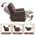 thumbnail image 6 of Bonzy Home Electric Power Recliner Chair Set of 2, Modern Reclining Chair with Rivet Trim & USB Port, Classic Single Sofa Home Theater Recliner Seating, Brown, 6 of 7