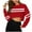Red, variant on Darzheoy Womens Tops Round Neck Long Sleeve Stripped Solid Color Fall Winter Pullover Sweatshirts Cropped Comfortable Trendy Hoodless Versatile Blouses