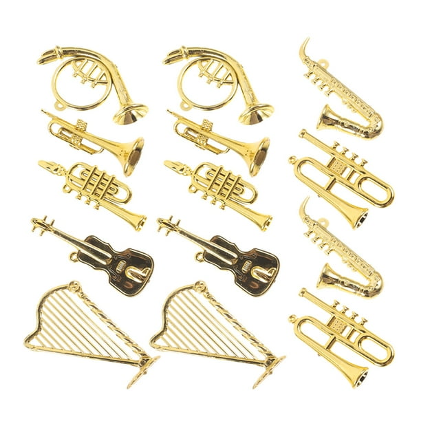 ColoMX 14 Uds Mini instrumento Musical de plástico modelo decoraciones musicales instrumento ornamento recuerdo de fiesta