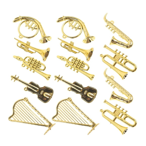 ColoMX 14 Uds Mini instrumento Musical de plástico modelo decoraciones musicales instrumento ornamento recuerdo de fiesta