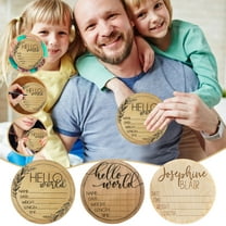 NSESSHome World Birth Announcement Sign - Wooden Plaque For Baby Name And Birth Detai