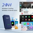 thumbnail image 3 of (NEW GEN)CarlinKit CP2A-T Wireless CarPlay & Android Auto Adapter, 5.8GHz Fast Connection,Plug and Play for Factory Wired CarPlay Cars, with Bluetooth 5.4, USB-C/USB-A Cables,Dark Blue, 3 of 6