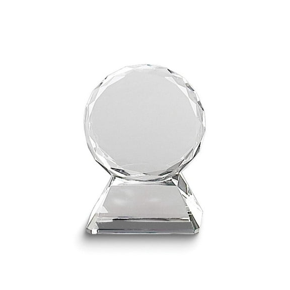 Creative Gifts International 004126 5 in. Round Optic Glass Trophy On Base