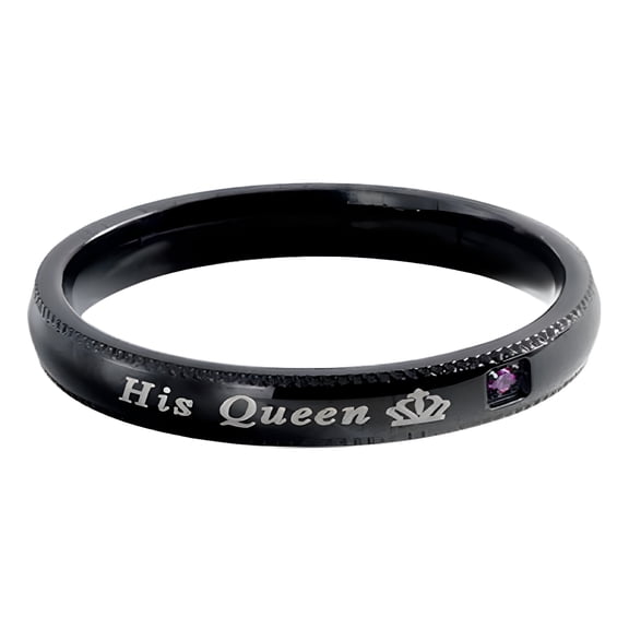 DESIGNICE His Queen Her King Rings Titanium Steel Wedding Engagement Band Matching Promise Rings For Couple