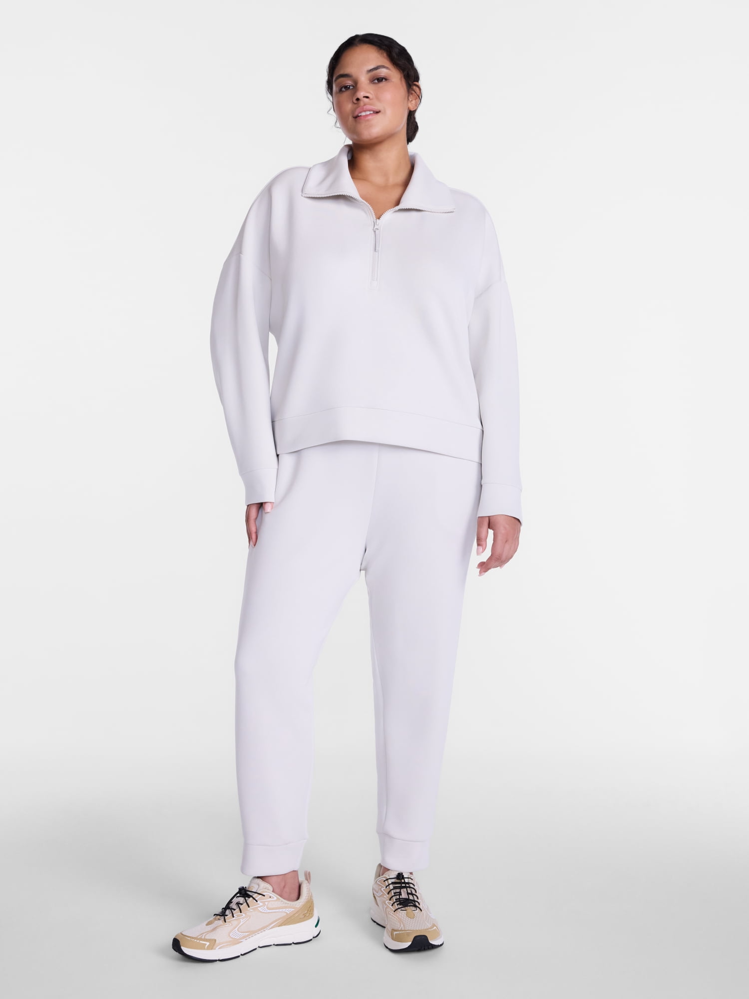 Avia Women's and Women's Plus ScubaKnit Joggers, Short Length, Size XS-4X