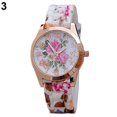 thumbnail image 4 of Women Flower Print Silicon Band Arabic Numerals Dial Quartz Wrist Watch, 4 of 10