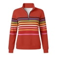 thumbnail image 7 of Winter Sweatshirt For Women Casual Half-zip Fashion Tops Striped Loose Stand-up Collar Long-sleeved Oversized Pullover Sweatshirts Casual Fall Clothes, 7 of 7