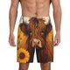 thumbnail image 1 of Fotbe Countryside Sunflower Cow Pantalones Cortos de Pijama para Hombre, Ropa de Dormir, Pantalones de Pijama Cortos para Hombre-3X-Large, 1 of 6