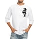 thumbnail image 1 of Camisas de Manga Larga para Hombres Imprimir Casual Cuello Redondo Blusa de Manga Corta, Camisas de Lino para Hombres, 1 of 3