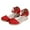Red, variant on Anuirheih Closed Toe Wedges for Women, Platform Summer Shoes Ankle Buckle Strap Sandals Mid Low Heel Canvas Dress Sandals(Black)