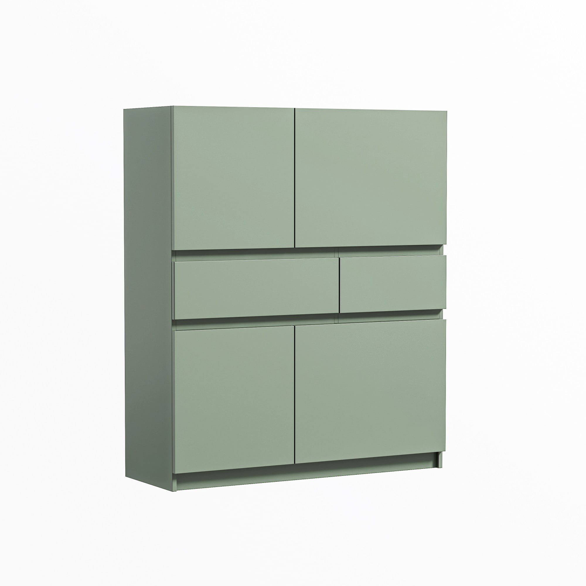 Leumius Wooden Storage Cabinet,Kitchen Pantry Cabinet,Pantry Cabinet with 4 Doors and 2 Drawers for Kitchen,Dining Room,Living Room,Green