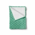 thumbnail image 2 of Modern Soft Flannel Fleece Throw Blanket, Geometrical Line Art Waves Oval Shapes Optical Illusion Pattern, Cozy Plush for Indoor and Outdoor Use, 60" x 80", Pale Orange Turquoise, by Ambesonne, 2 of 6