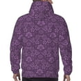 thumbnail image 7 of Wukai Retro Florals Purple Print Men Hoodies Fleece Sweatshirts Long Sleeve Sweaters Pullover Fall Outfits Winter Clothes-Small, 7 of 7