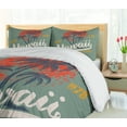 thumbnail image 5 of Ambesonne Hawaii Duvet Cover Sets, Surfing Club Logo Art, 2-Queen, Reseda Green Multicolor, 5 of 7
