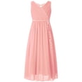 thumbnail image 3 of YONGHS Kids Girls Chiffon Party Dress Junior Ball Gown Wedding Bridesmaid Dresses Pink 16, 3 of 6