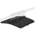 thumbnail image 3 of 10 Perchas Acolchadas de Satén para Mujer, Perchas Negras de Espuma Gruesa Antideslizantes, Adecuadas para Abrigos, 3 of 5